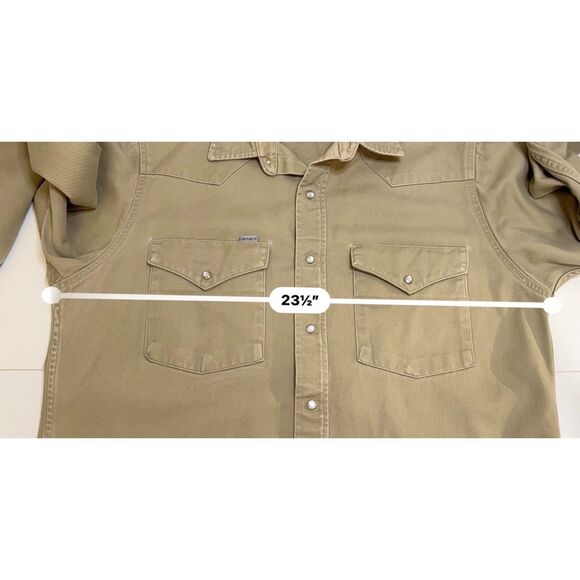 Vintage Carhartt Pearl Snap Western Work Shirt. - Picture 7 of 8
